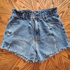 Forever 21 Blue Distressed Jean Shorts